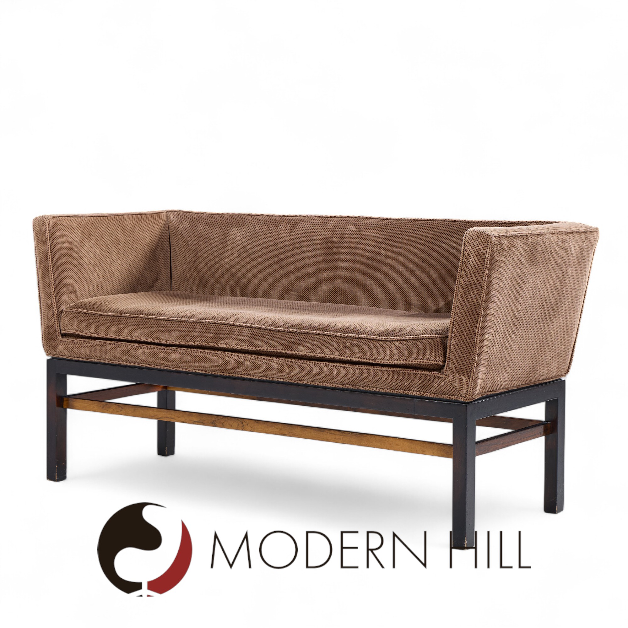 Edward Wormley for Dunbar Mid Century Rosewood and Mahogany Settee Bench