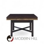 Edward Wormley for Dunbar Mid Century Walnut Stone and Brass Expanding Coffee Table