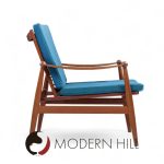 Finn Juhl Mid Century Danish Teak Spade Lounge Chairs - Pair