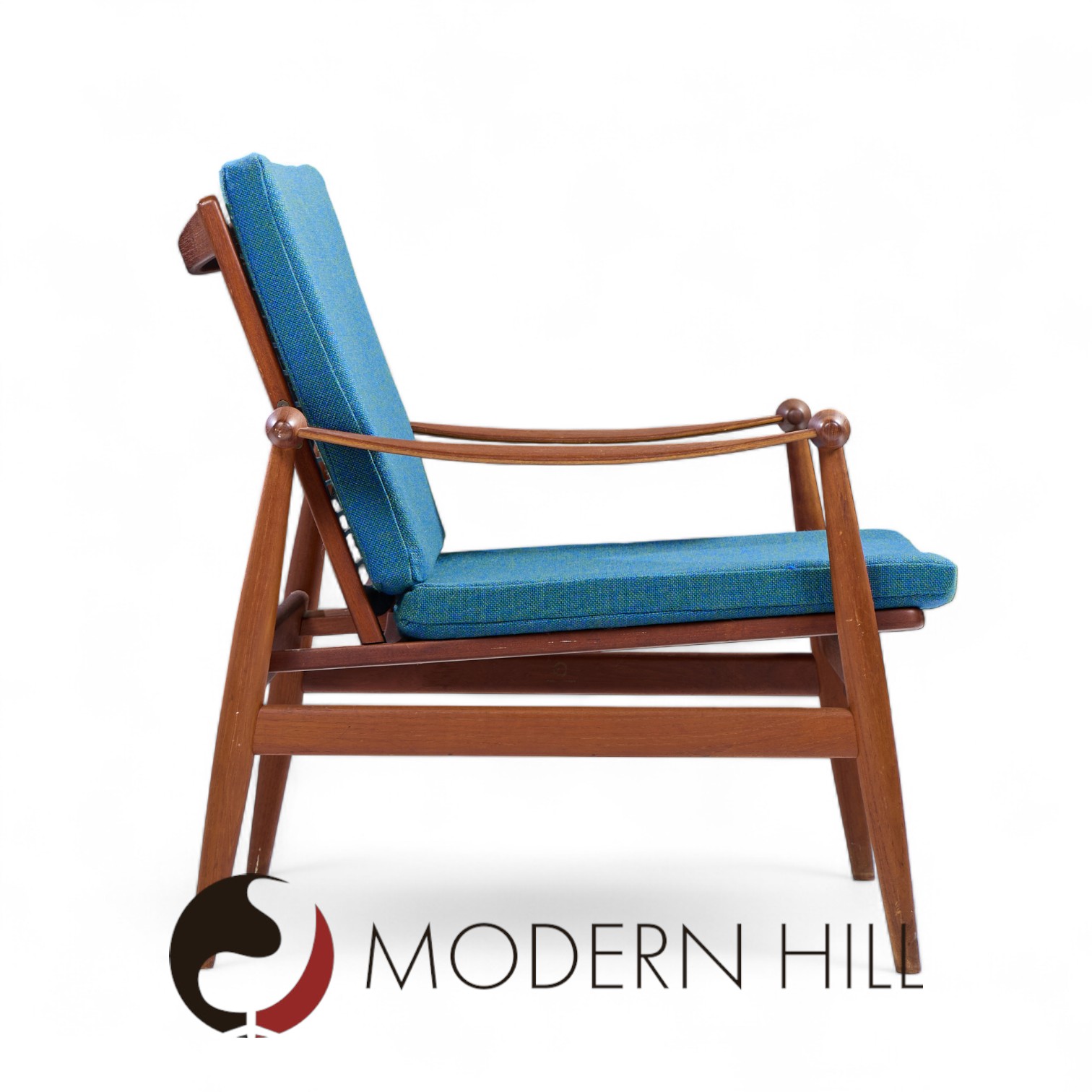 Finn Juhl Mid Century Danish Teak Spade Lounge Chairs - Pair