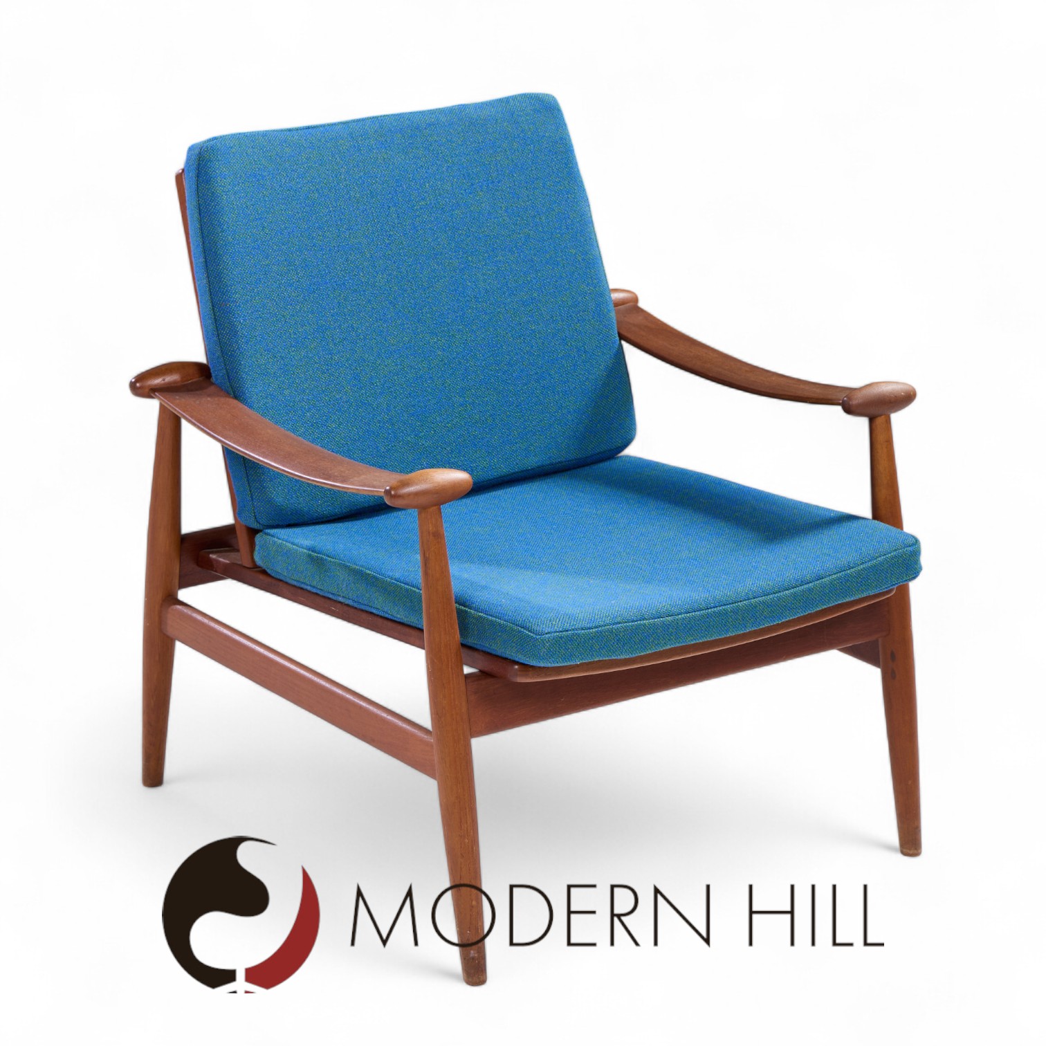 Finn Juhl Mid Century Danish Teak Spade Lounge Chairs - Pair