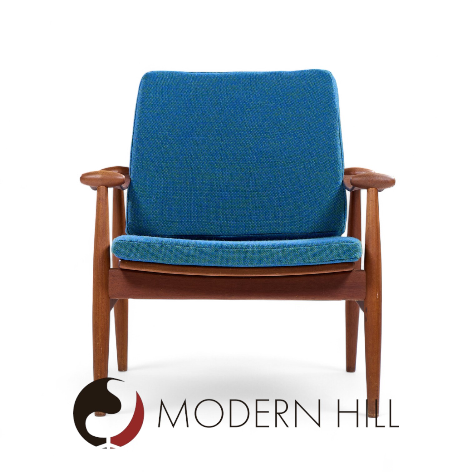 Finn Juhl Mid Century Danish Teak Spade Lounge Chairs - Pair