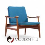 Finn Juhl Mid Century Danish Teak Spade Lounge Chairs - Pair