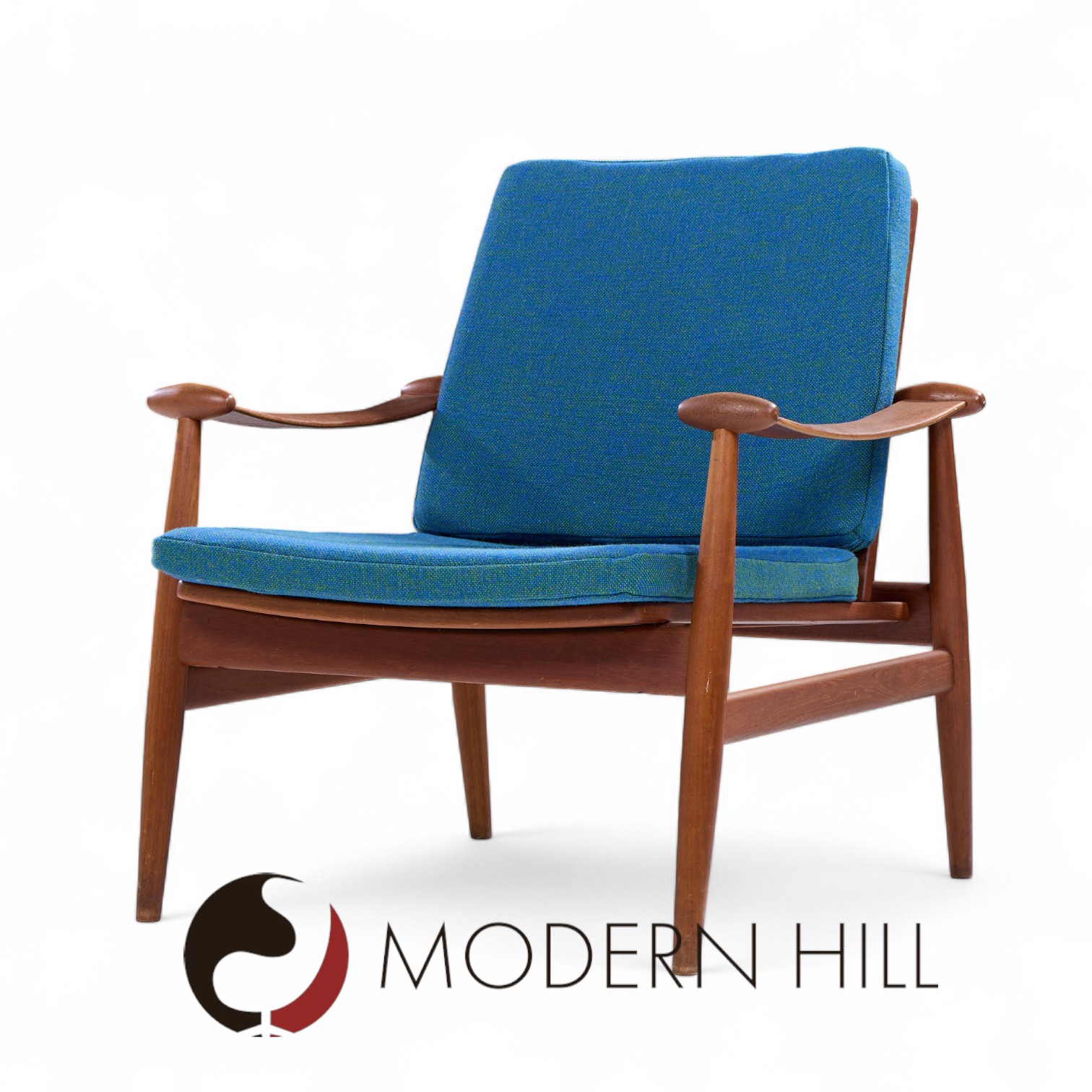 Finn Juhl Mid Century Danish Teak Spade Lounge Chairs - Pair