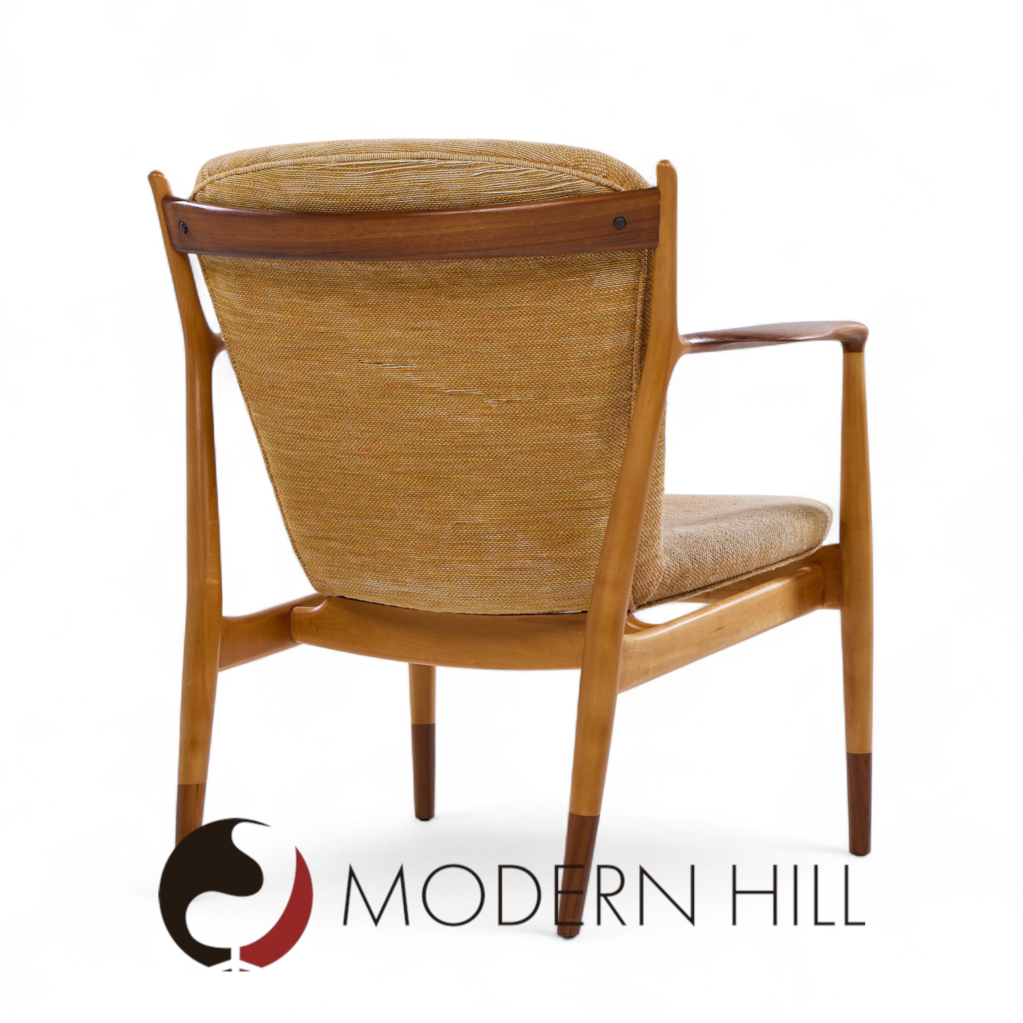 Finn Juhl for Baker Delegate Mid Century Walnut Lounge Chairs - Pair