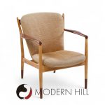 Finn Juhl for Baker Delegate Mid Century Walnut Lounge Chairs - Pair