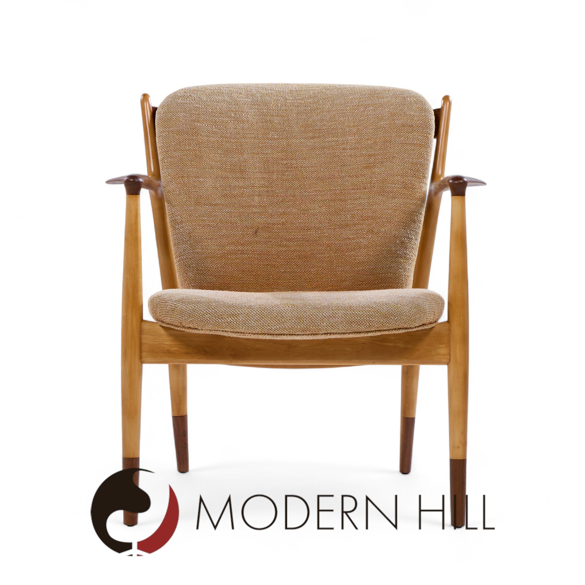 Finn Juhl for Baker Delegate Mid Century Walnut Lounge Chairs - Pair