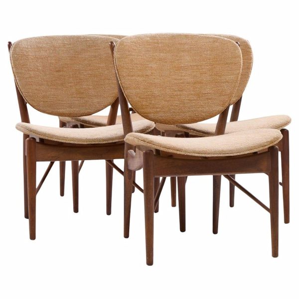 Finn Juhl for Baker Model 51 Mid Century Walnut Dining Chairs - Set of 4