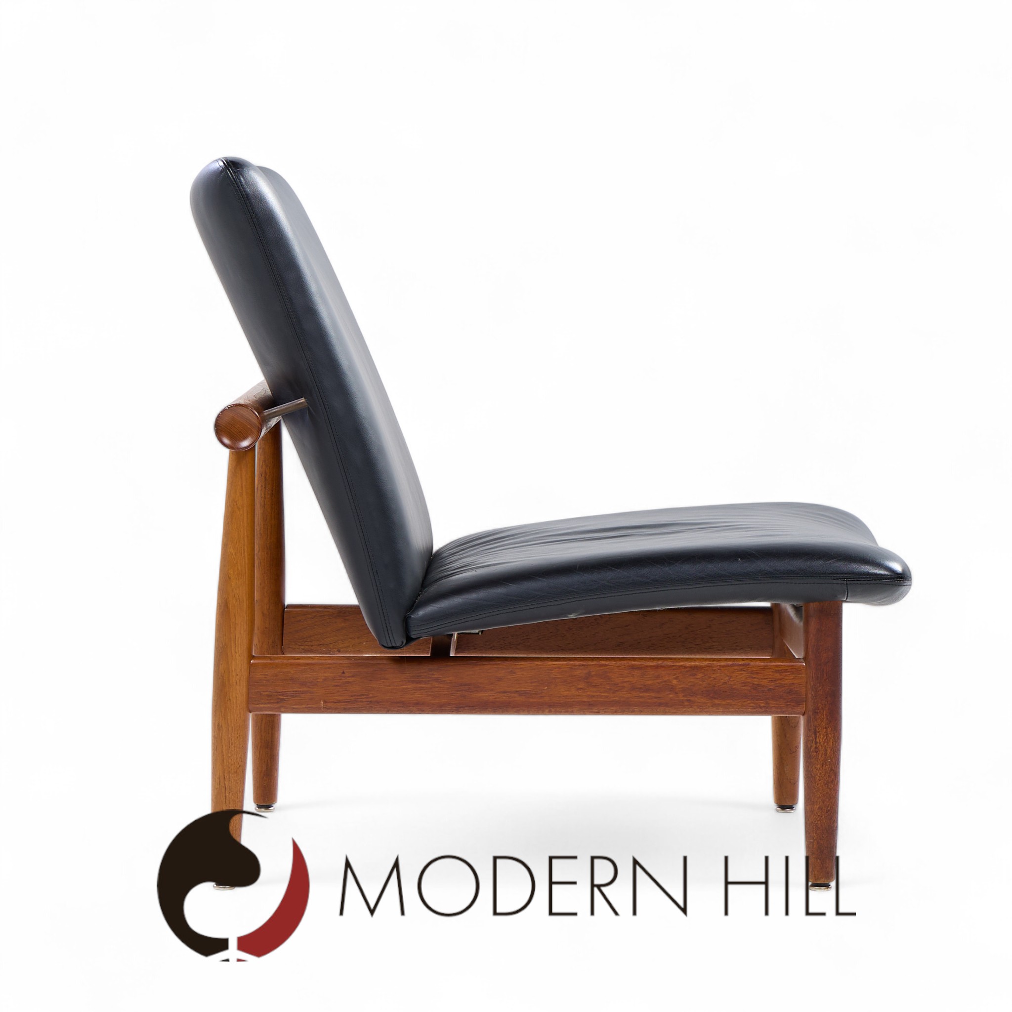 Finn Juhl for France and Sons Fd137 Mid Century Danish Teak Japan Lounge Chairs - Pair