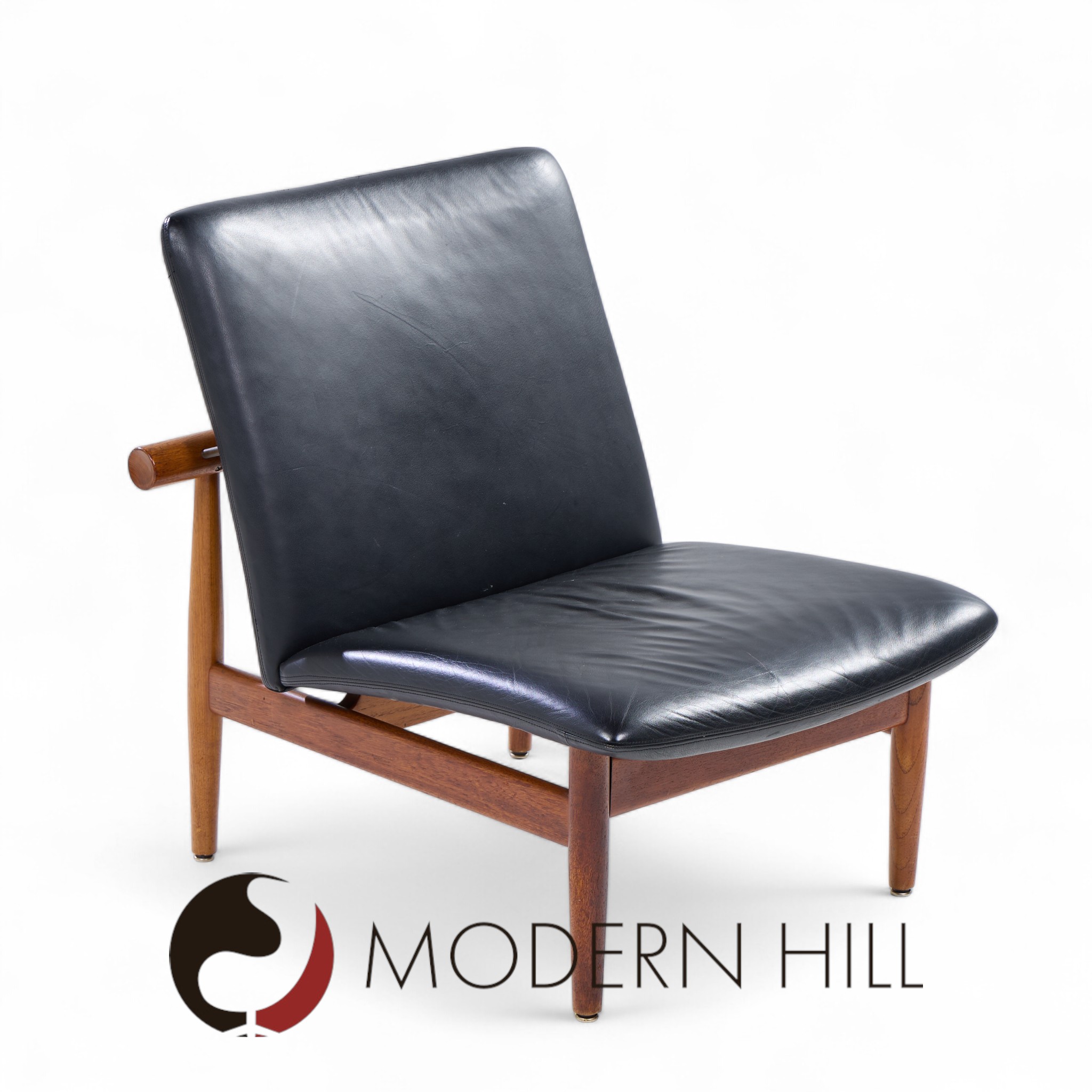 Finn Juhl for France and Sons Fd137 Mid Century Danish Teak Japan Lounge Chairs - Pair