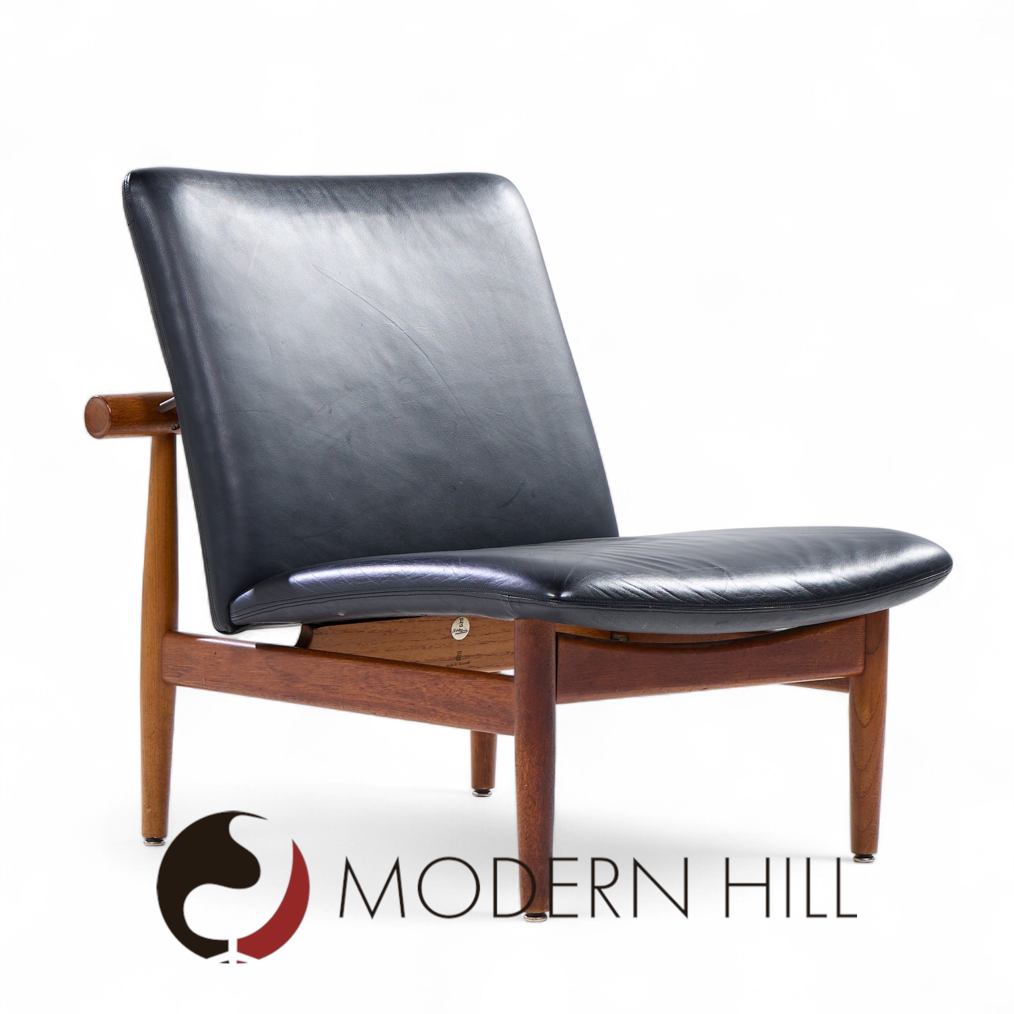 Finn Juhl for France and Sons Fd137 Mid Century Danish Teak Japan Lounge Chairs - Pair