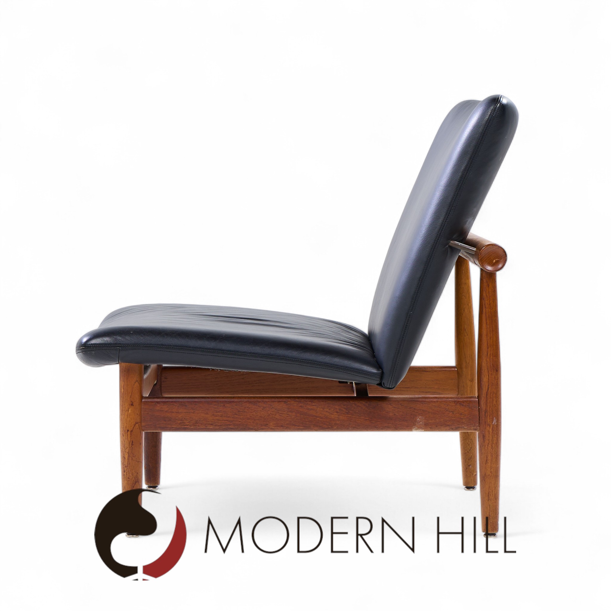 Finn Juhl for France and Sons Fd137 Mid Century Danish Teak Japan Lounge Chairs - Pair