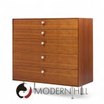 George Nelson for Herman Miller Model 5240 Mid Century Thin Edge Walnut Highboy Dresser