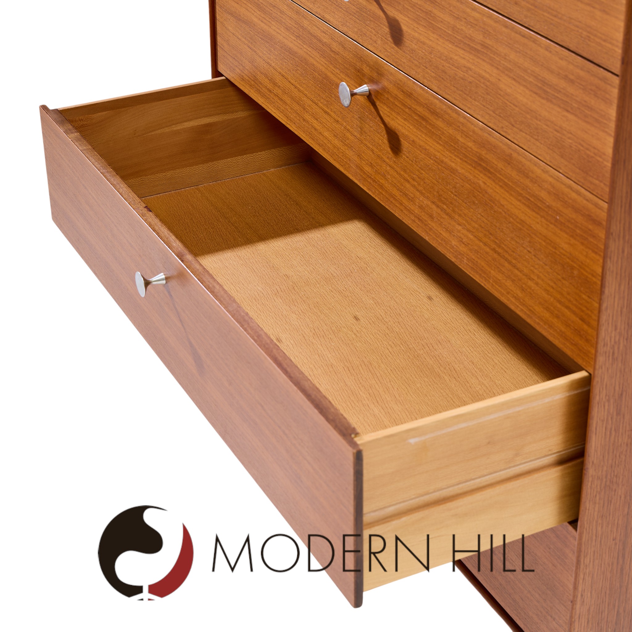 George Nelson for Herman Miller Model 5240 Mid Century Thin Edge Walnut Highboy Dresser