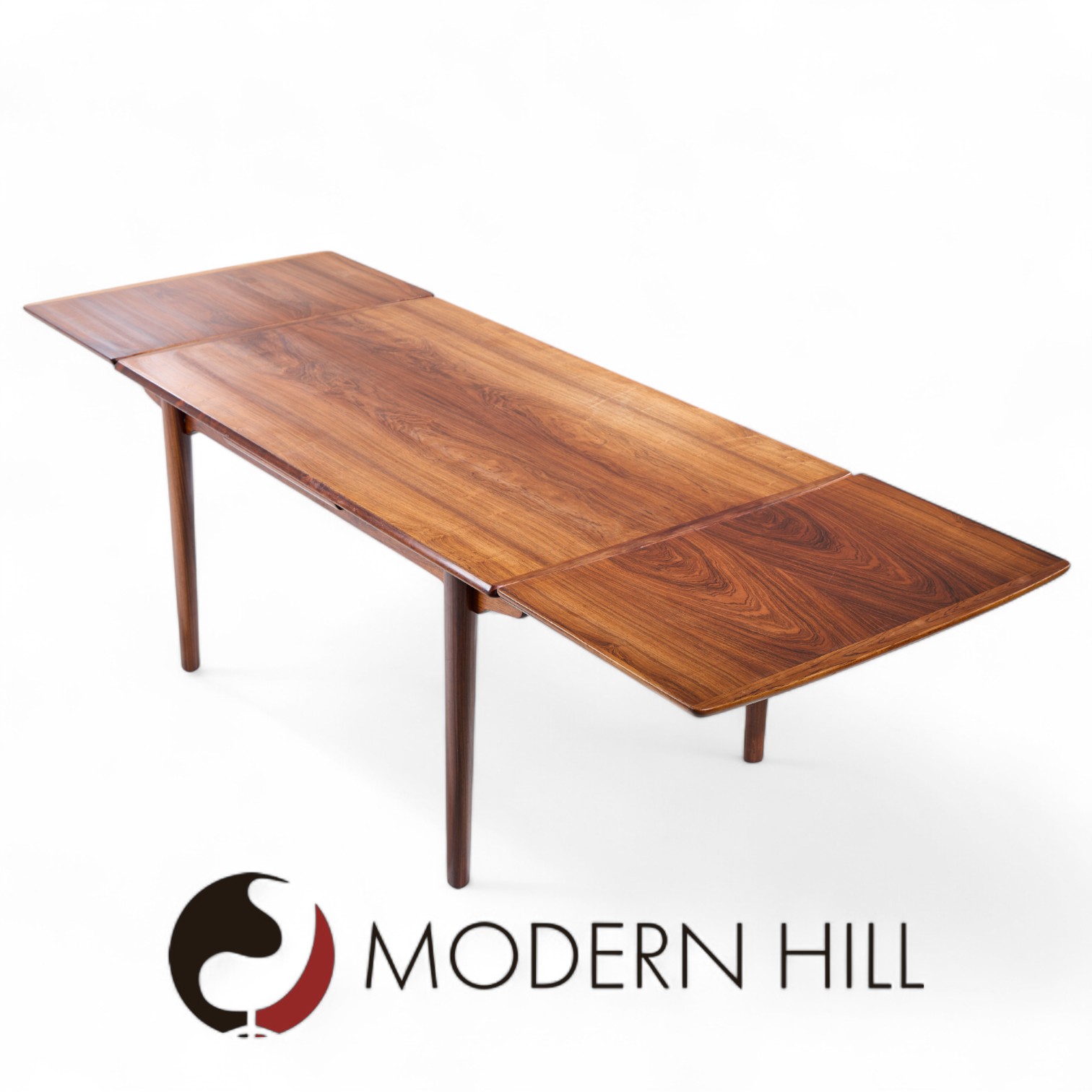 Gunni Omann for Omann Jun Mid Century Danish Rosewood Hidden Leaf Expanding Dining Table