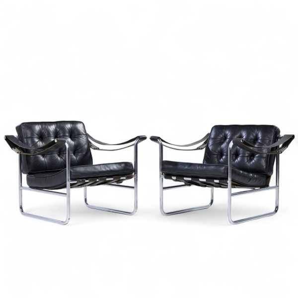 Hans Eichenberger for De Sede Model He 113 Mid Century Lounge Chairs - Pair