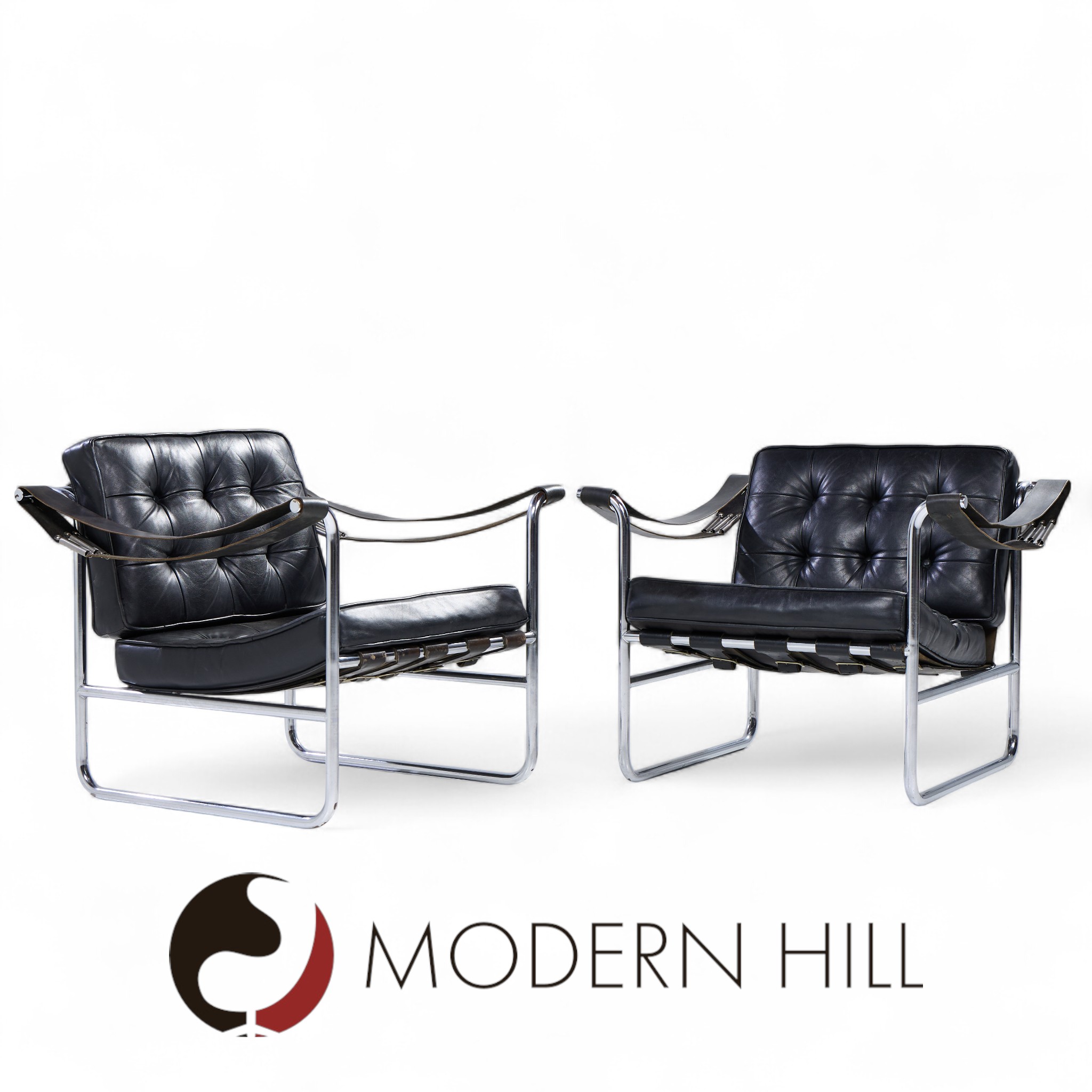 Hans Eichenberger for De Sede Model He 113 Mid Century Lounge Chairs - Pair