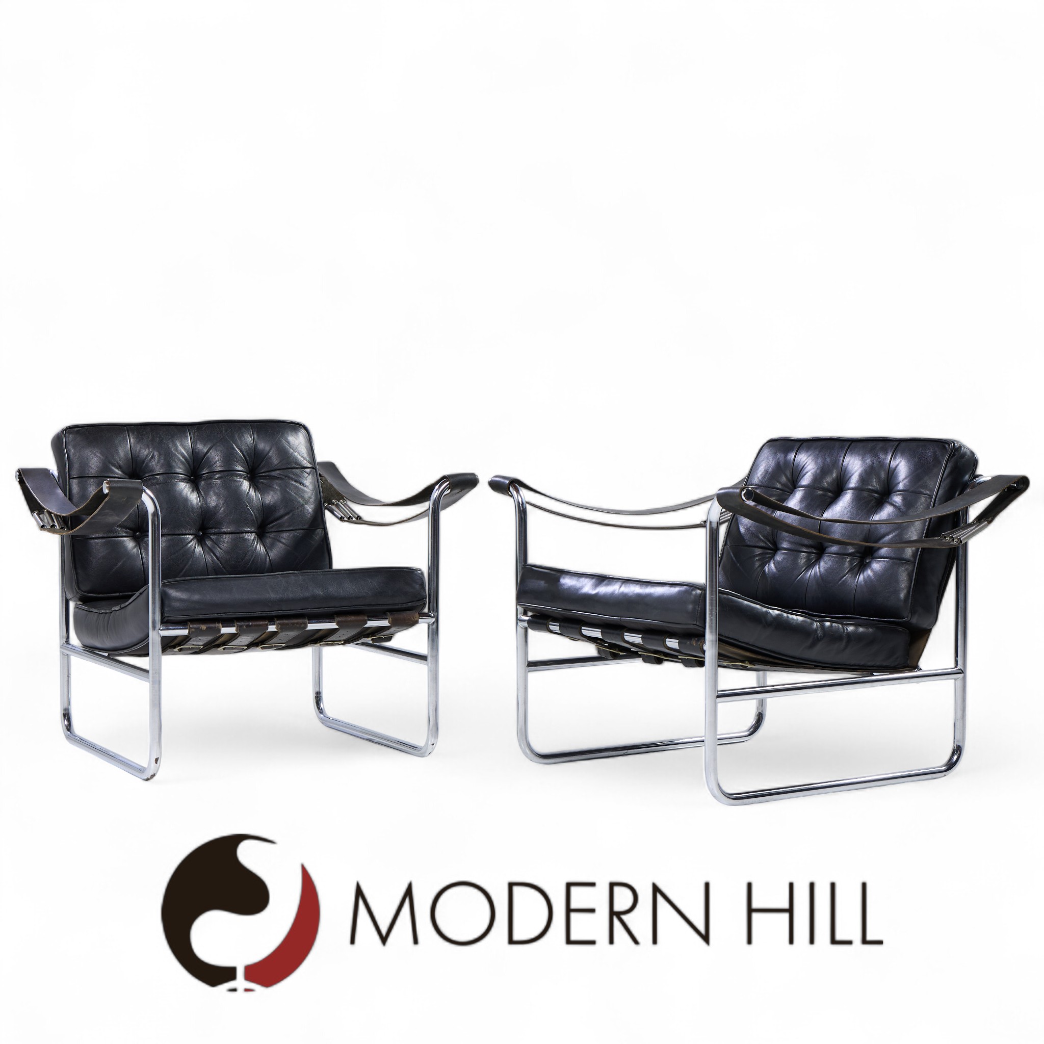 Hans Eichenberger for De Sede Model He 113 Mid Century Lounge Chairs - Pair