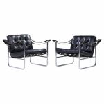 Hans Eichenberger for De Sede Model He 113 Mid Century Lounge Chairs - Pair