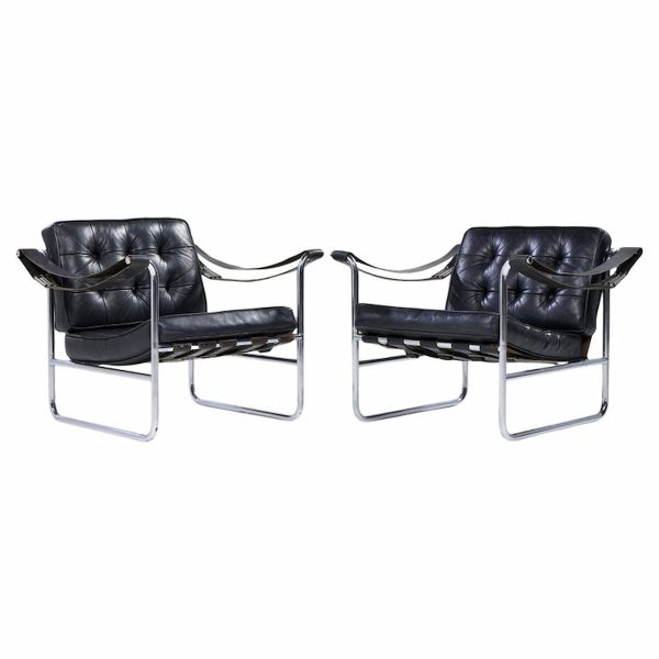Hans Eichenberger for De Sede Model He 113 Mid Century Lounge Chairs - Pair