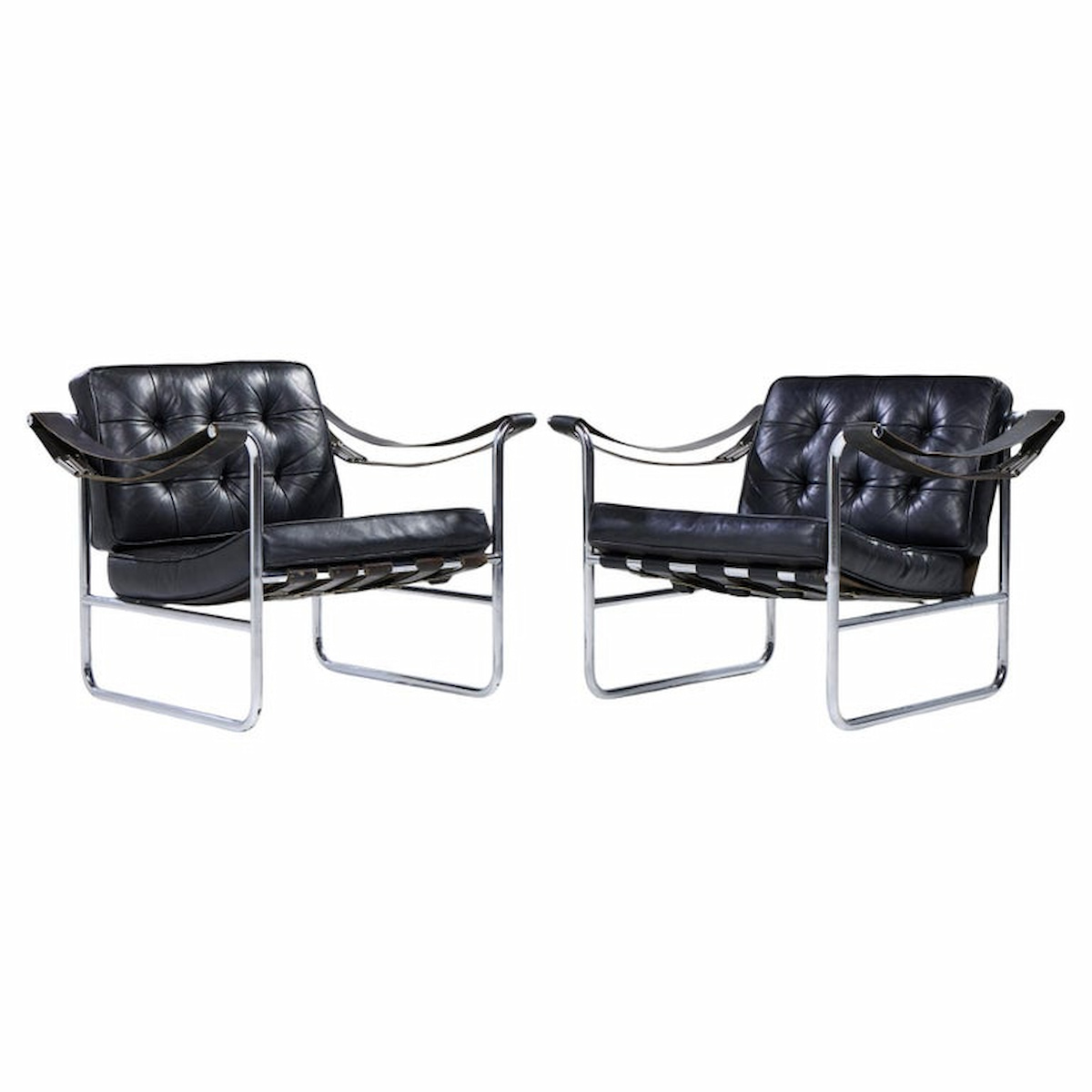 Hans Eichenberger for De Sede Model He 113 Mid Century Lounge Chairs - Pair