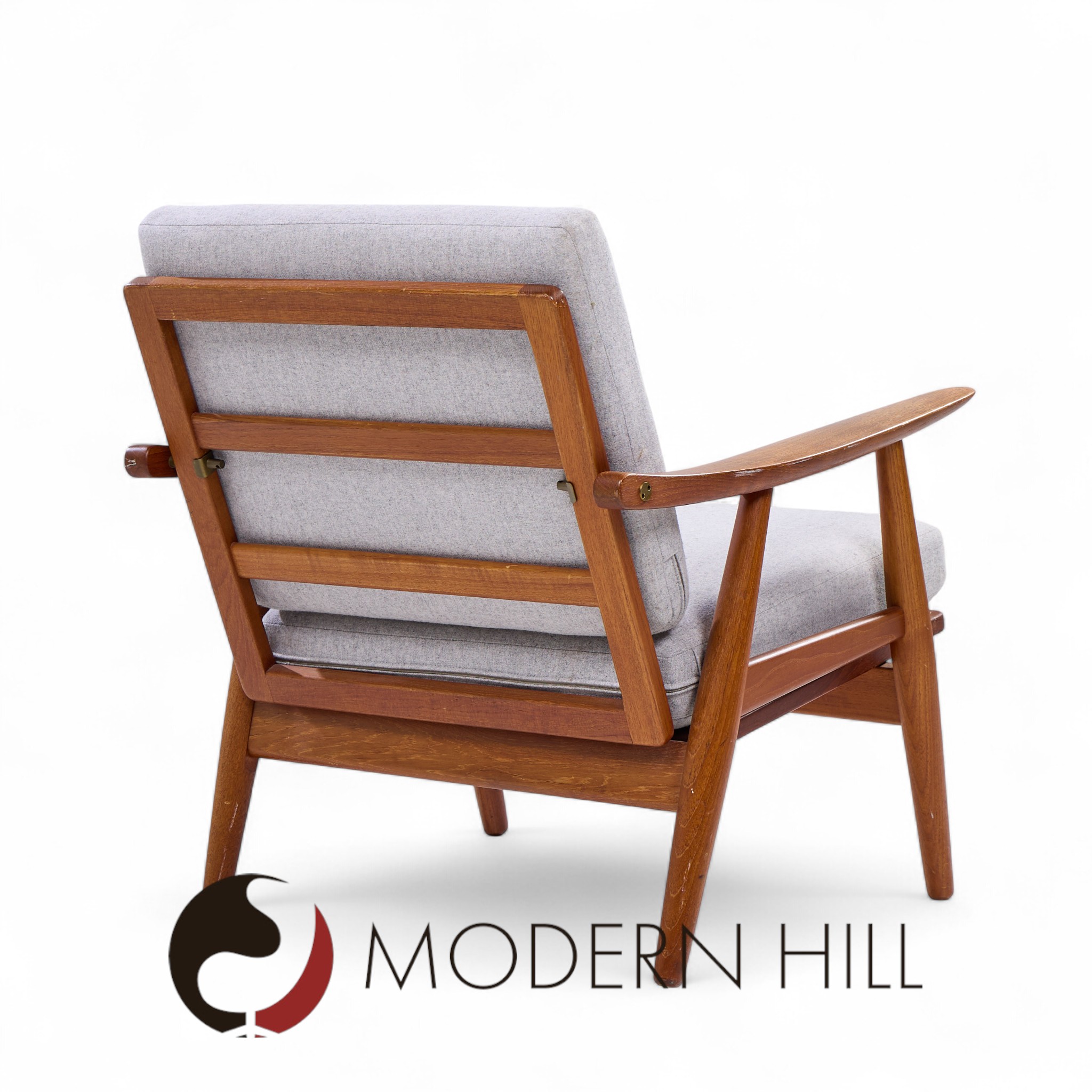 Hans Wegner for Getama Ge270 Mid Century Teak Lounge Chairs - Pair