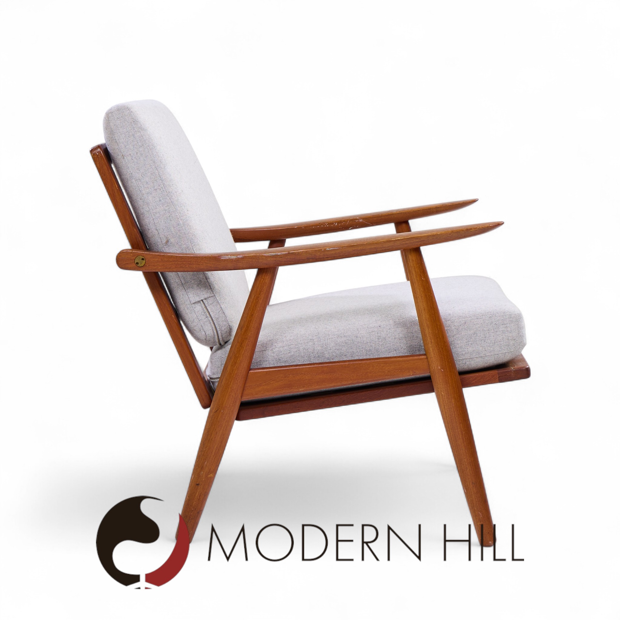 Hans Wegner for Getama Ge270 Mid Century Teak Lounge Chairs - Pair