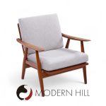 Hans Wegner for Getama Ge270 Mid Century Teak Lounge Chairs - Pair
