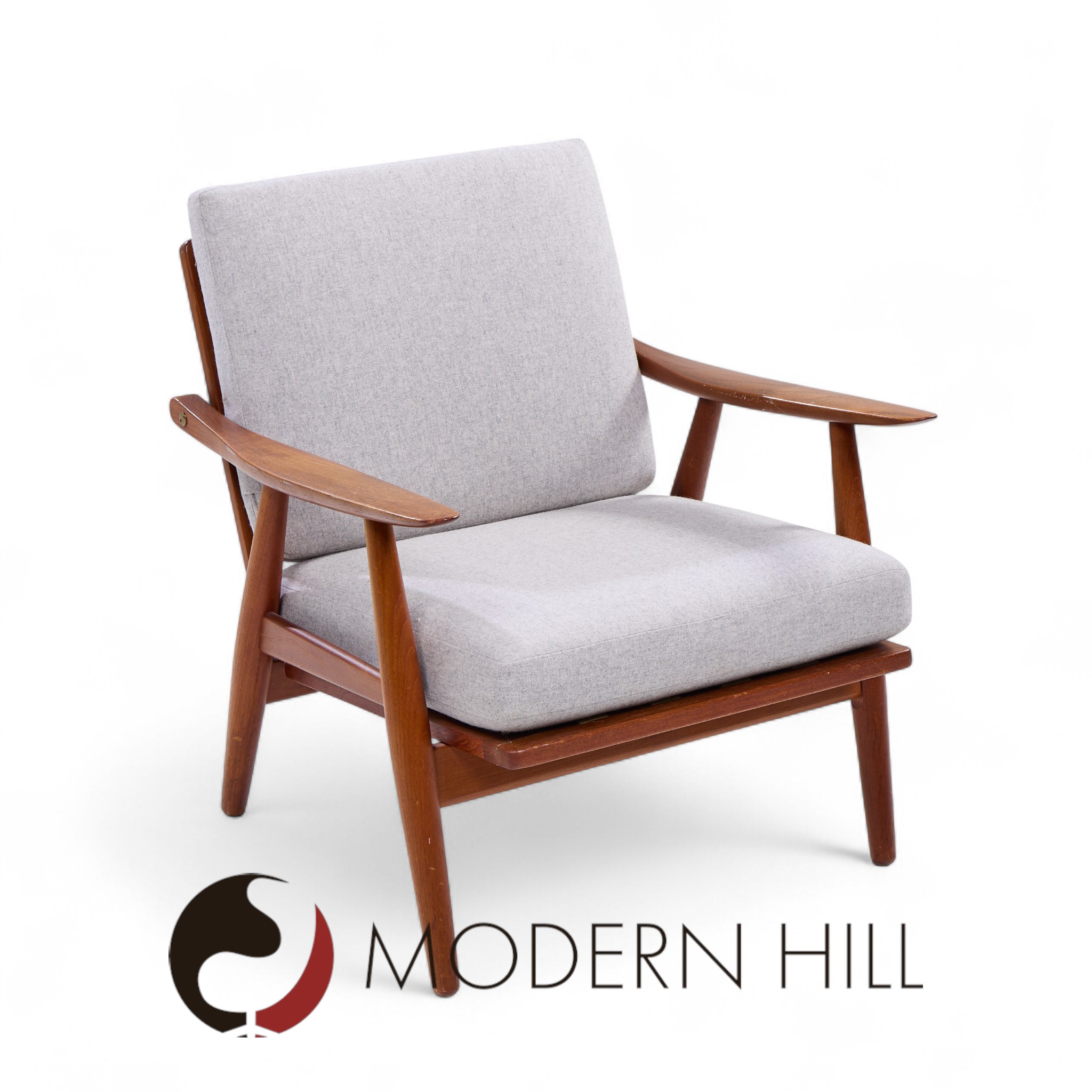 Hans Wegner for Getama Ge270 Mid Century Teak Lounge Chairs - Pair