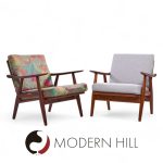 Hans Wegner for Getama Ge270 Mid Century Teak Lounge Chairs - Pair
