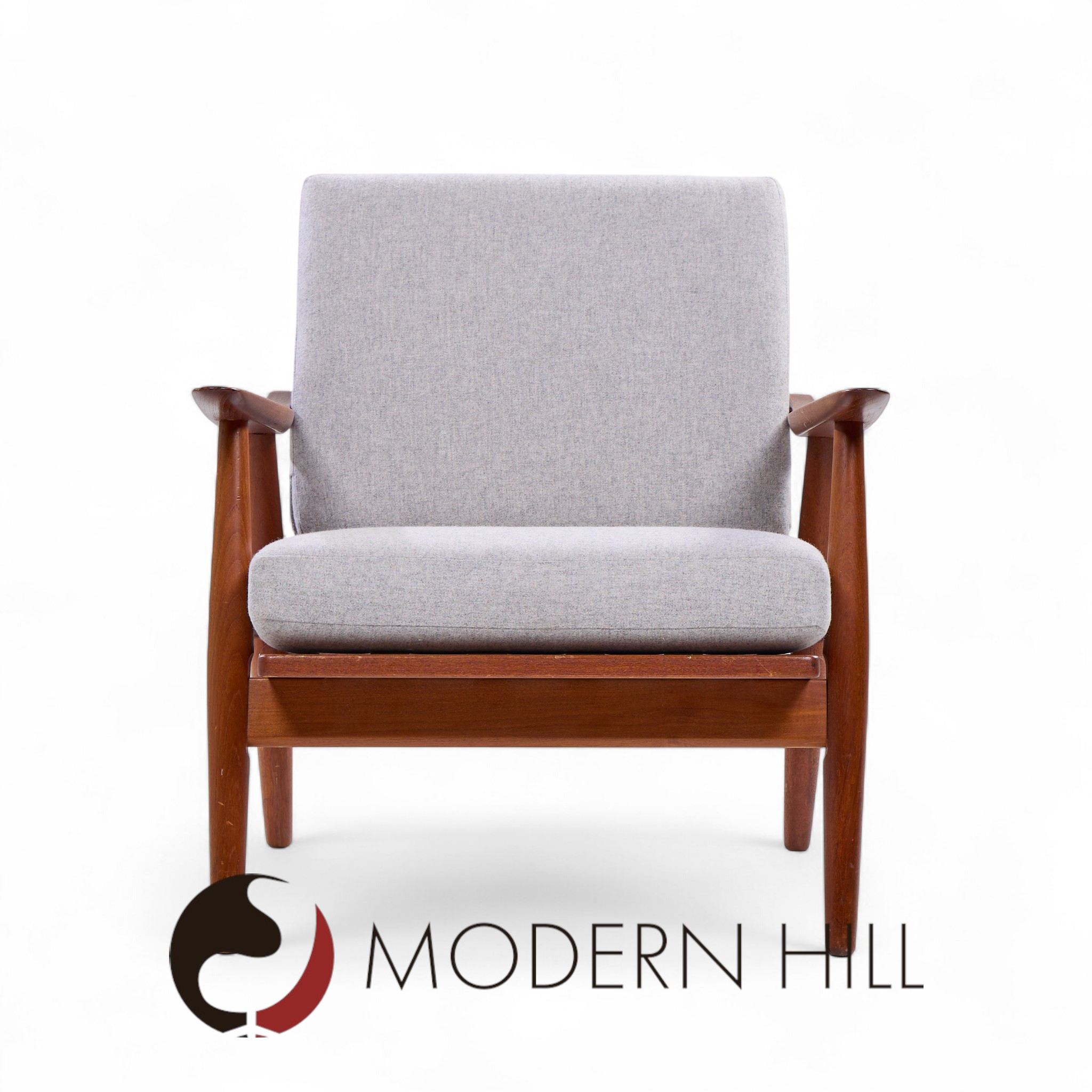 Hans Wegner for Getama Ge270 Mid Century Teak Lounge Chairs - Pair