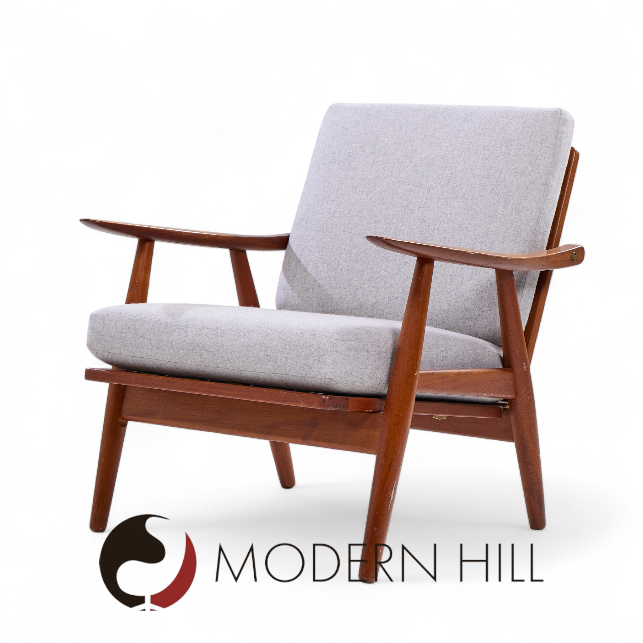 Hans Wegner for Getama Ge270 Mid Century Teak Lounge Chairs - Pair