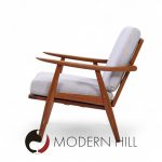 Hans Wegner for Getama Ge270 Mid Century Teak Lounge Chairs - Pair