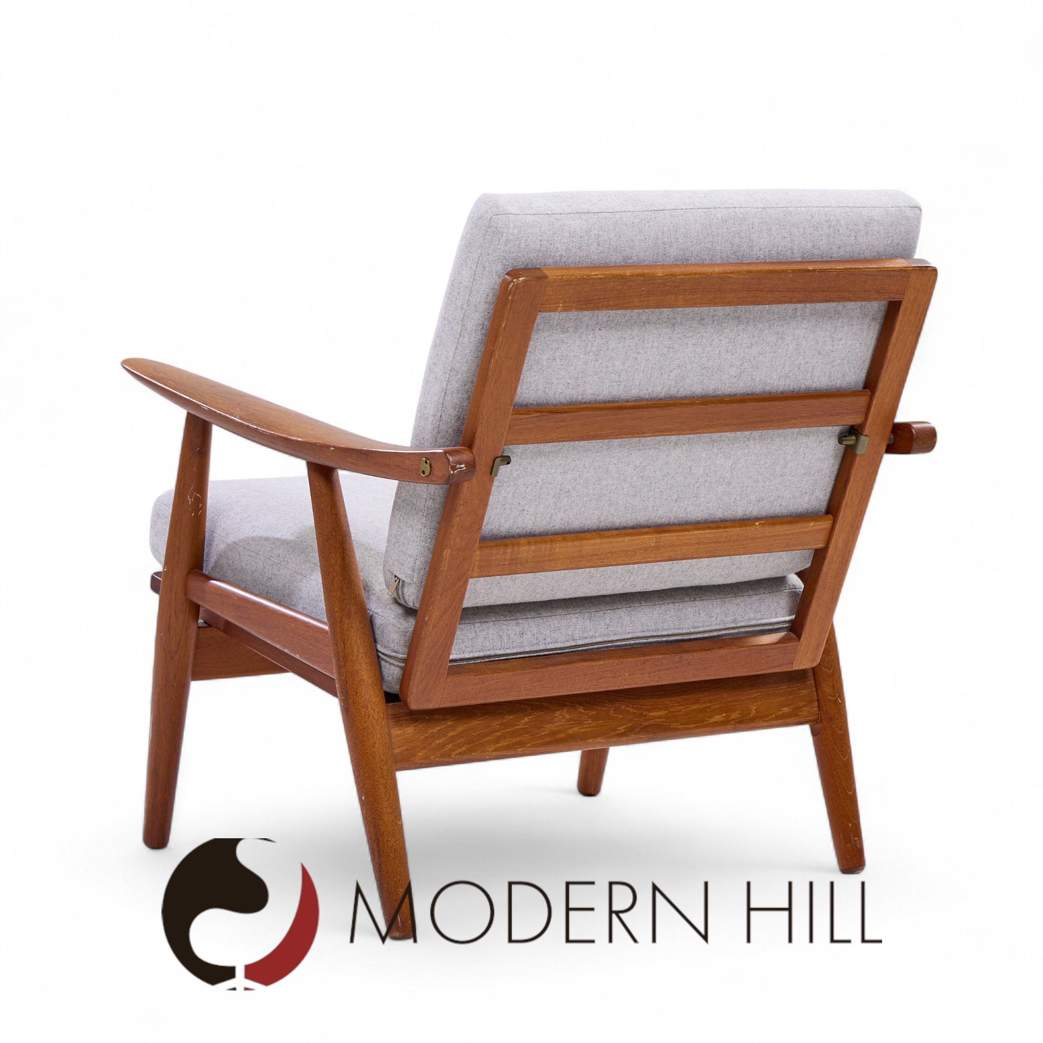Hans Wegner for Getama Ge270 Mid Century Teak Lounge Chairs - Pair