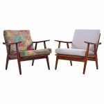 Hans Wegner for Getama Ge270 Mid Century Teak Lounge Chairs - Pair