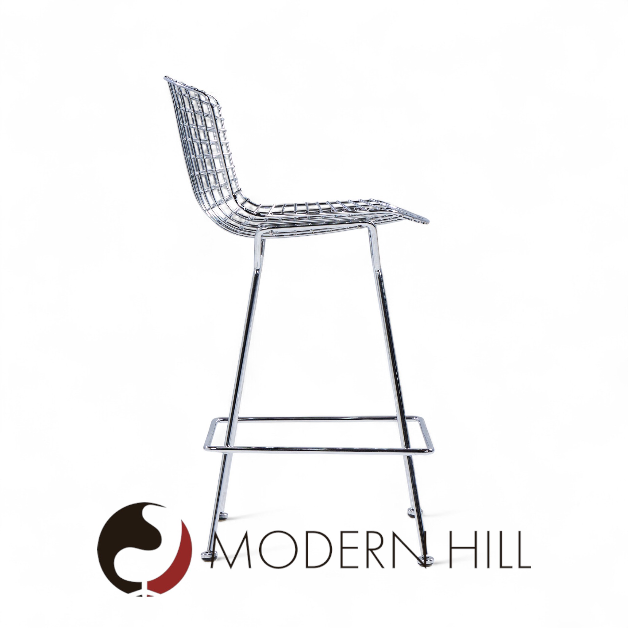 Harry Bertoia for Knoll Mid Century Chrome Counter Stools - Pair