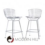 Harry Bertoia for Knoll Mid Century Chrome Counter Stools - Pair