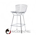 Harry Bertoia for Knoll Mid Century Chrome Counter Stools - Pair