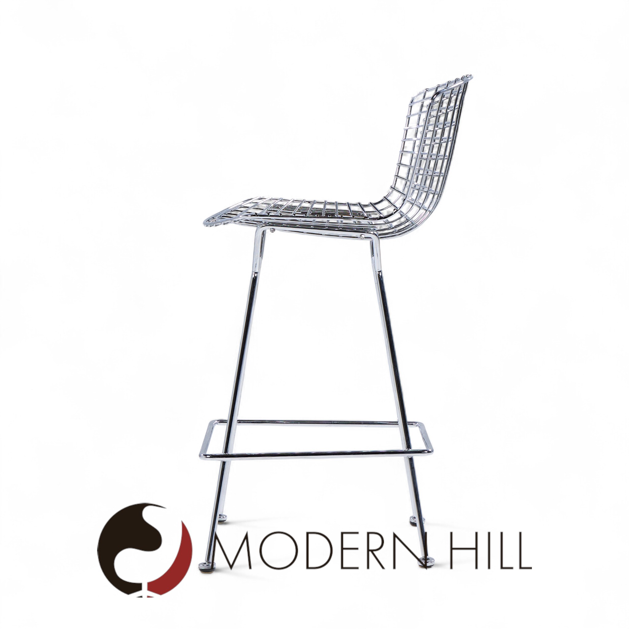 Harry Bertoia for Knoll Mid Century Chrome Counter Stools - Pair