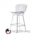 Harry Bertoia for Knoll Mid Century Chrome Counter Stools - Pair