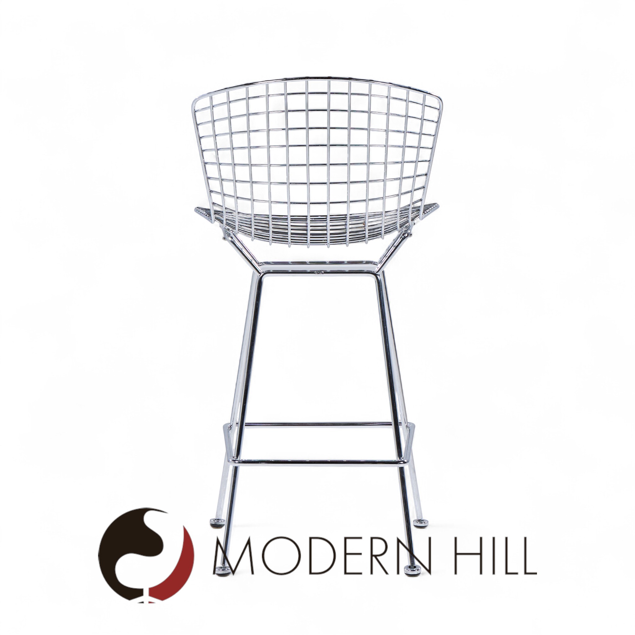 Harry Bertoia for Knoll Mid Century Chrome Counter Stools - Pair
