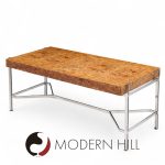 Jack Freiden for Pace Mid Century Burlwood and Chrome Desk | Mid Century Modern Furniture - Mid Century Furniture Chicago Jack Freiden for Pace Mid Century Burlwood and Chrome Desk