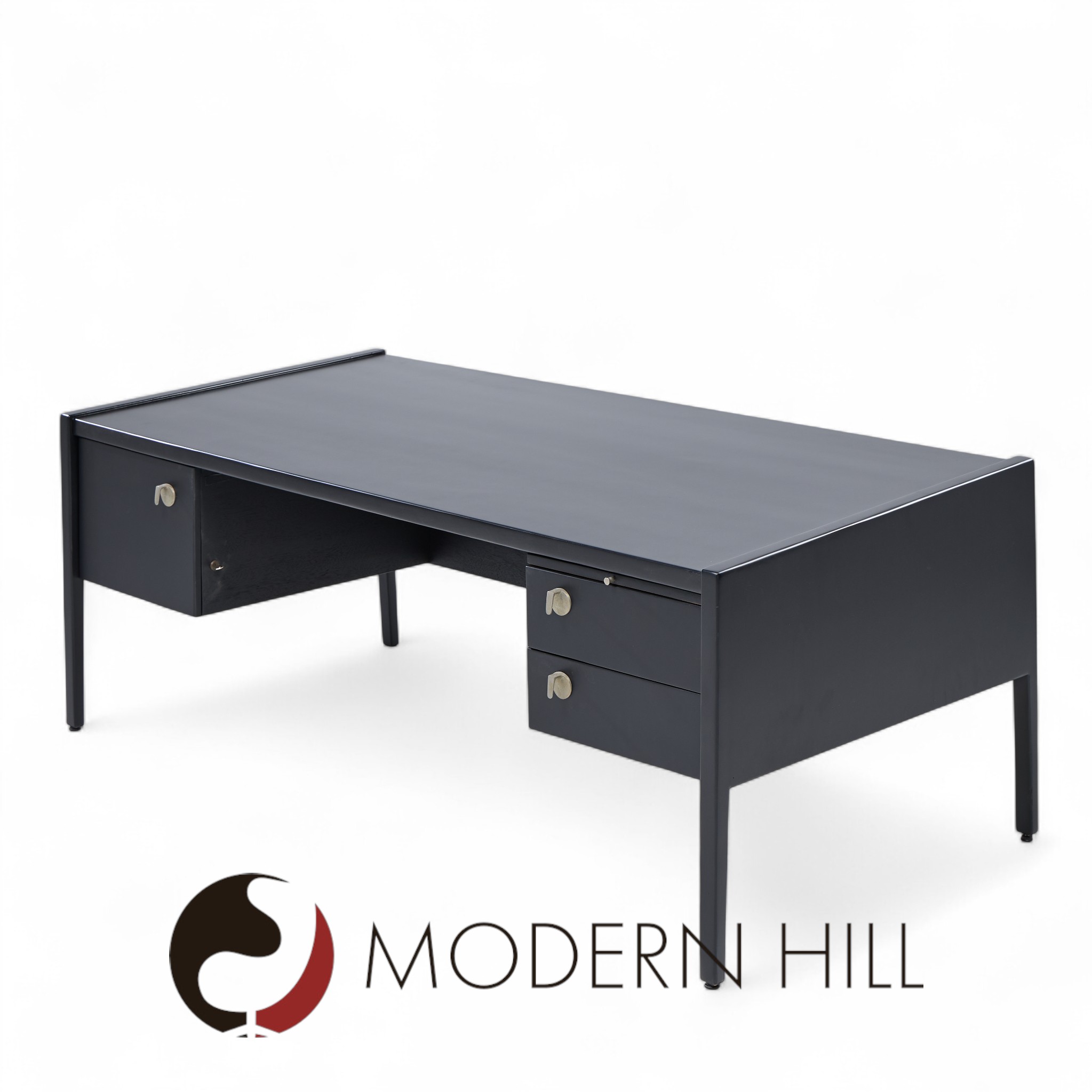 Jens Risom Mid Century Ebonzed Walnut Desk