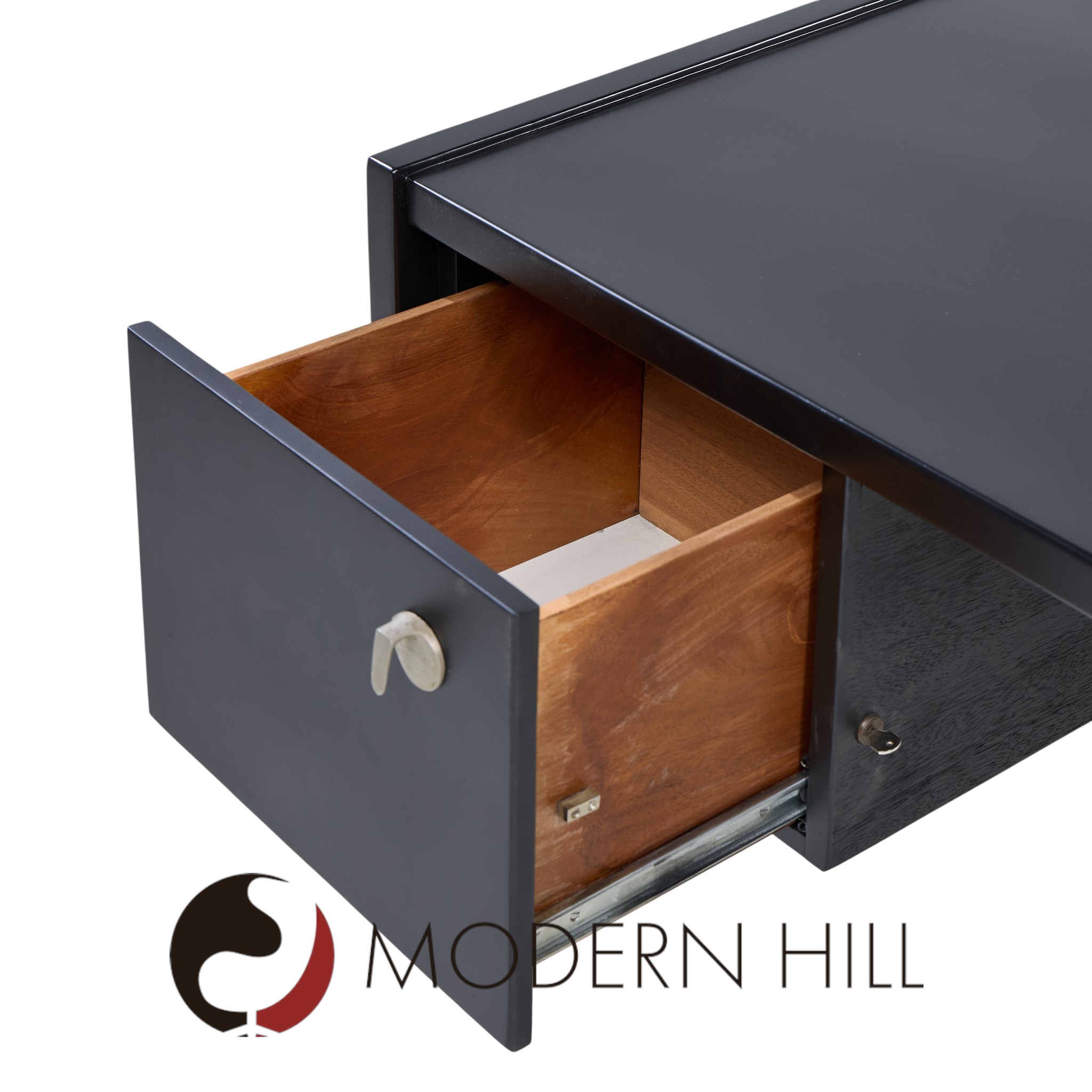 Jens Risom Mid Century Ebonzed Walnut Desk