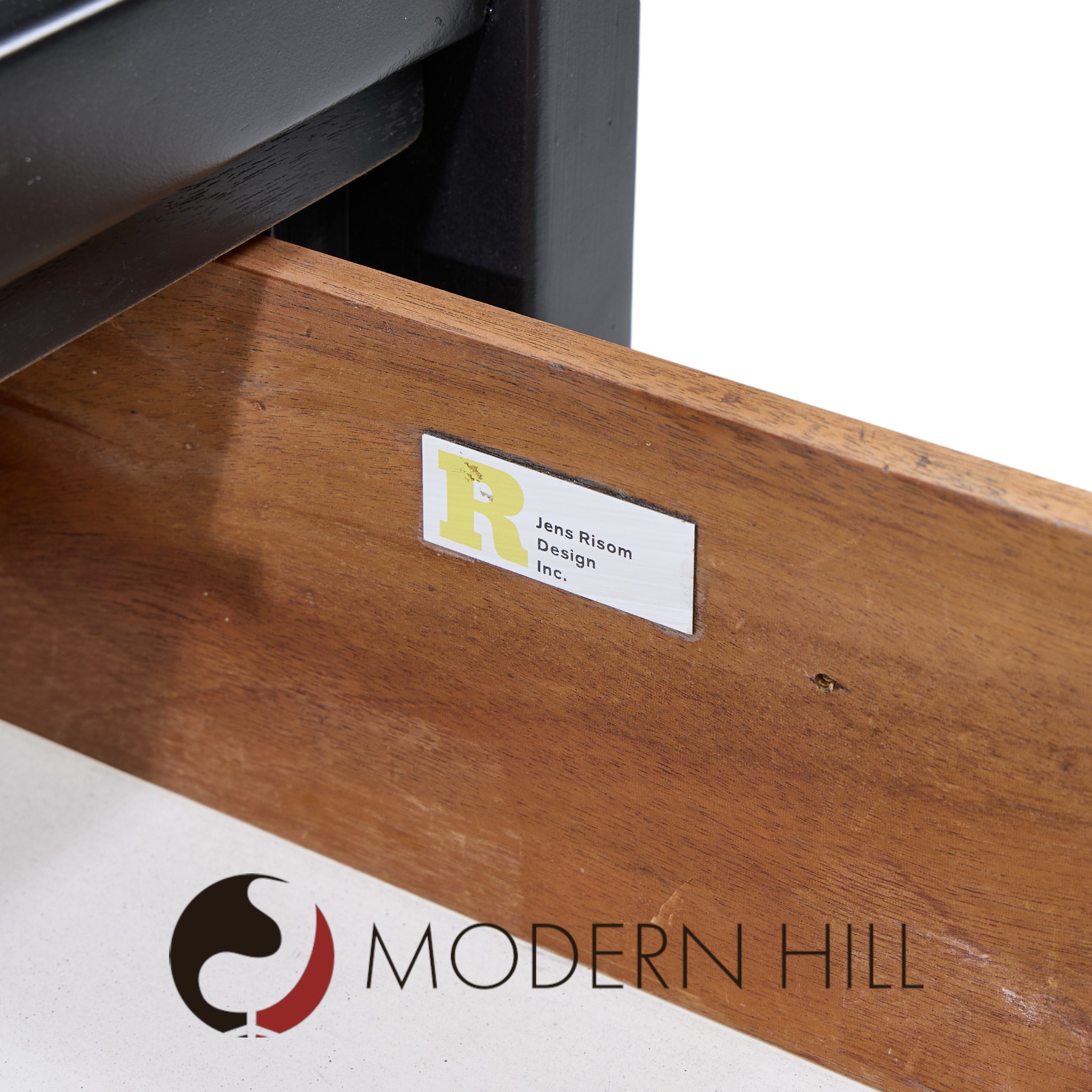 Jens Risom Mid Century Ebonzed Walnut Desk