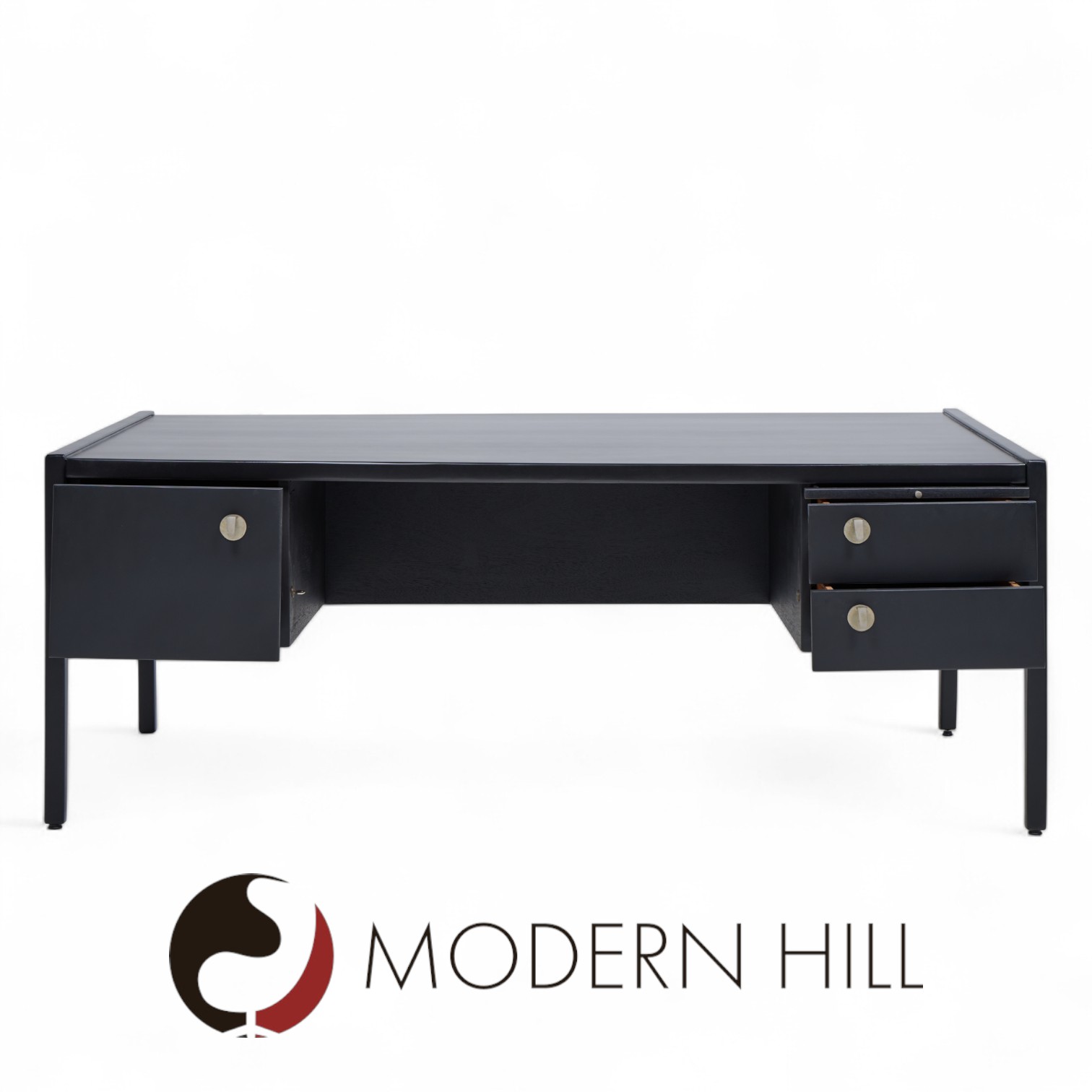 Jens Risom Mid Century Ebonzed Walnut Desk