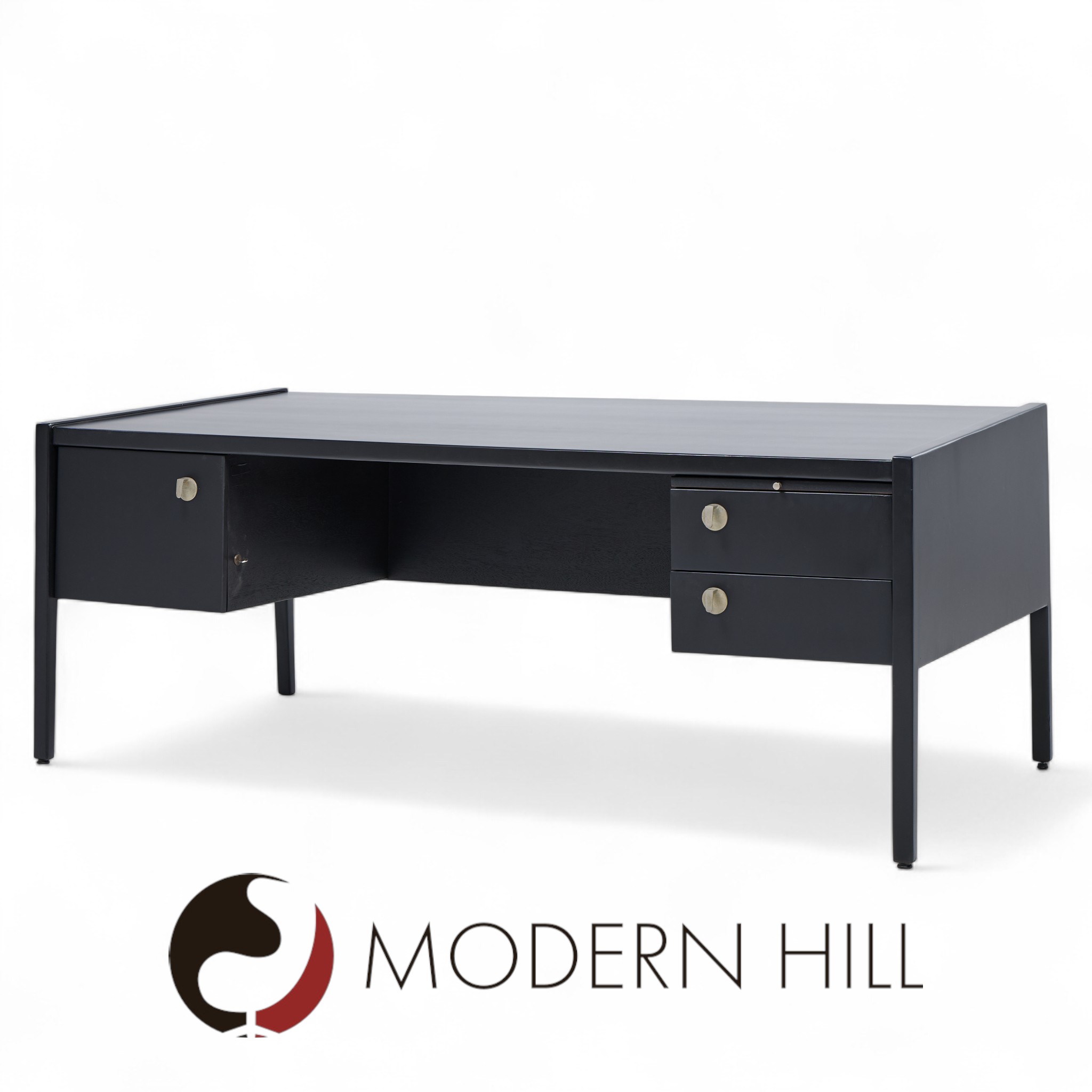 Jens Risom Mid Century Ebonzed Walnut Desk