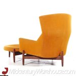 Jens Risom for Jens Risom Design Mid Century Walnut Big Chair with Ottoman