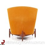 Jens Risom for Jens Risom Design Mid Century Walnut Big Chair with Ottoman