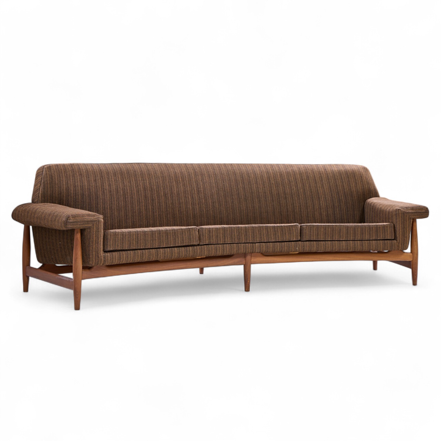 Johannes Andersen for Trensum Danish Teak Curved "tv" Sofa